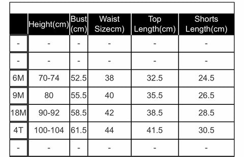 Size Chart at Teeny Bumps