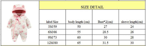 Size Chart at Teeny Bumps